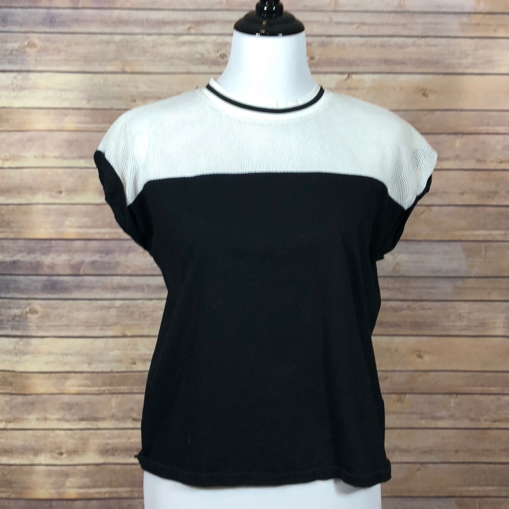 Forever 21 Netted Black and White Top